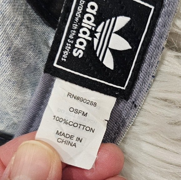 Adidas original  logo denim strap back jeans hat - Picture 3 of 6